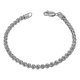 18K GoldWhite Gold Bracelet with Bead Design