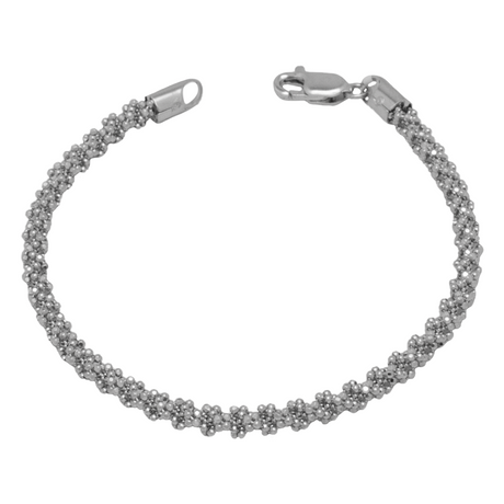 18K GoldWhite Gold Bracelet with Bead Design