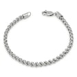 18K White Chain Bracelet    with Bead Design