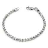 18K White Chain Bracelet    with Bead Design