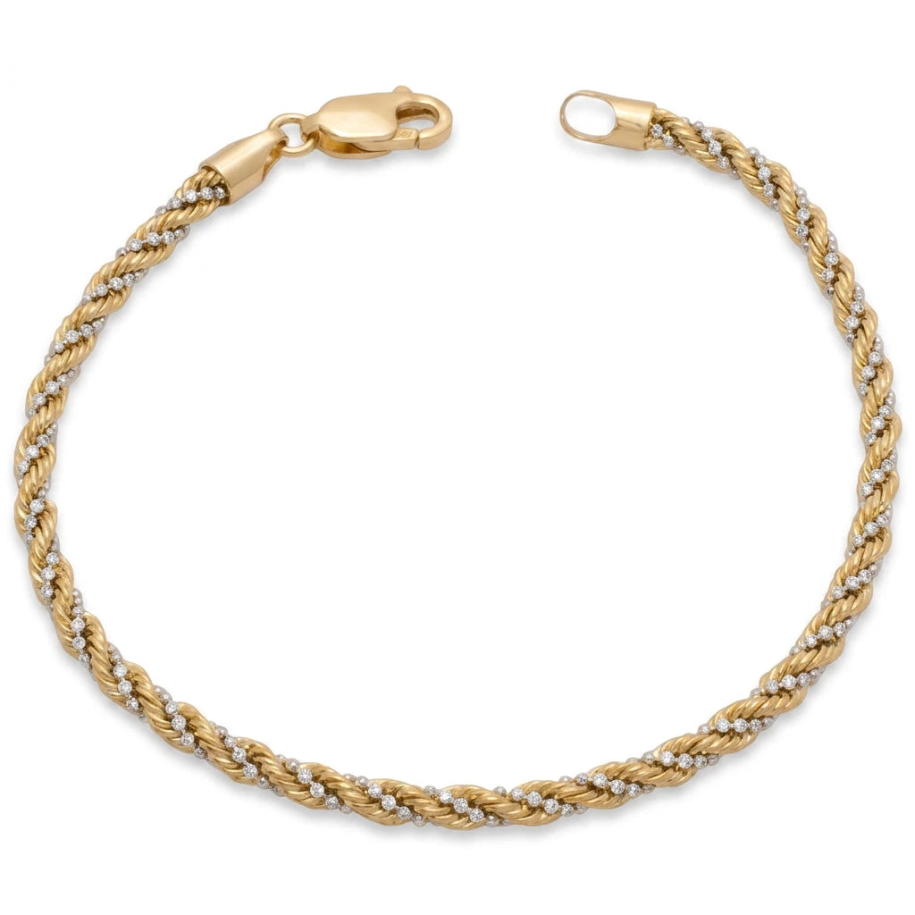 18K Gold Braided Fluid Chain with Clasp
