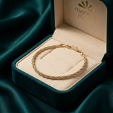 18K Gold Fluid Chain with Two Tone Braided Design
