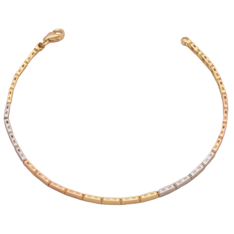 18K Gold Bracelet with Shiny Rectangles