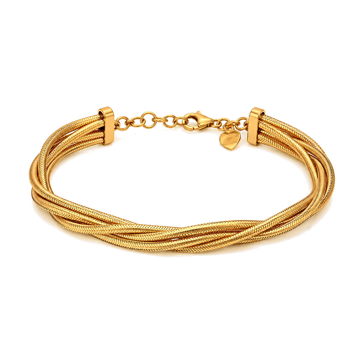21K Chain Bracelet with Delicate Braided Design