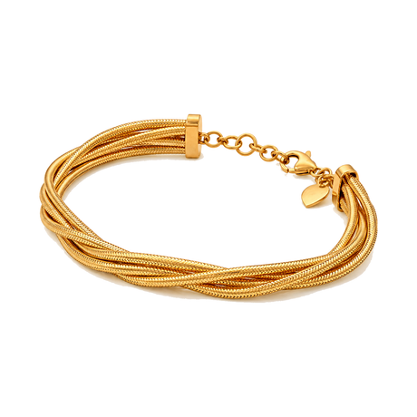 21K Chain Bracelet with Delicate Braided Design