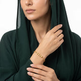 انسيال ذهب عيار 18 بتصميم جنزير مع كرات مضلعة