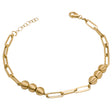 18K Gold Bracelet with Chain and Ribbed Beads Design