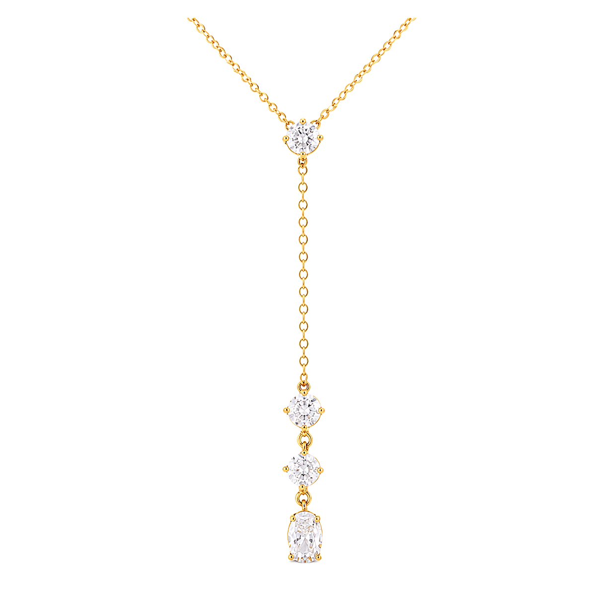 18K Gold Necklace with Circular Gemstones Design