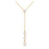 18K Gold Necklace with Circular Gemstones Design