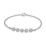 18K Diamond Bracelet With Square Pendants