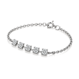 18K Diamond Bracelet With Square Pendants