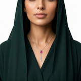 عقد الماس بتعليقه ملونة عيار 18 