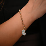 18K Gold Bracelet with Colorful Geometric Charm