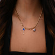 18K Gold Necklace Heart Key