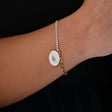 18K Gold Bracelet with Evil Eye Charm