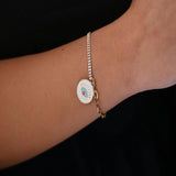 18K Gold Bracelet with Evil Eye Charm