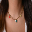18K Gold Necklace with Colorful Fruit Charms