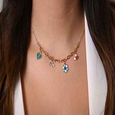 18K Gold Necklace Joy and Happiness