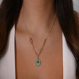 18K Gold Necklace with Turquoise Pendant