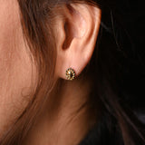 18K Gold Earrings with Braided Ornate Design