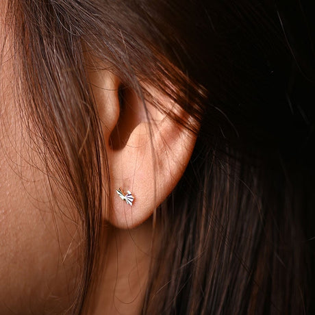 18K Gold Earrings Bow
