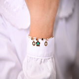 18K Gold Kids Bracelet with Colorful Flower