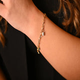 18K Gold Bracelet with Metal Lock Design