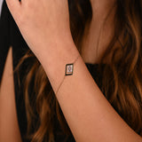 18K Gold Day and Night Bracelet with Artistic Square Design