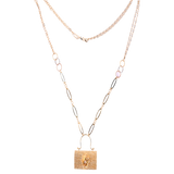 18K Gold Necklace with Bag Design Decorated with Colorful Stones