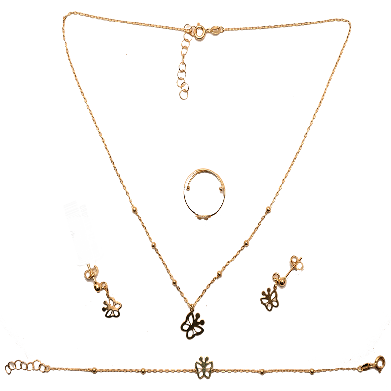 Kids Half Gold Set, 18K, Elegant Butterfly