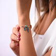18K Gold Bracelet with Dangling Shape Charms