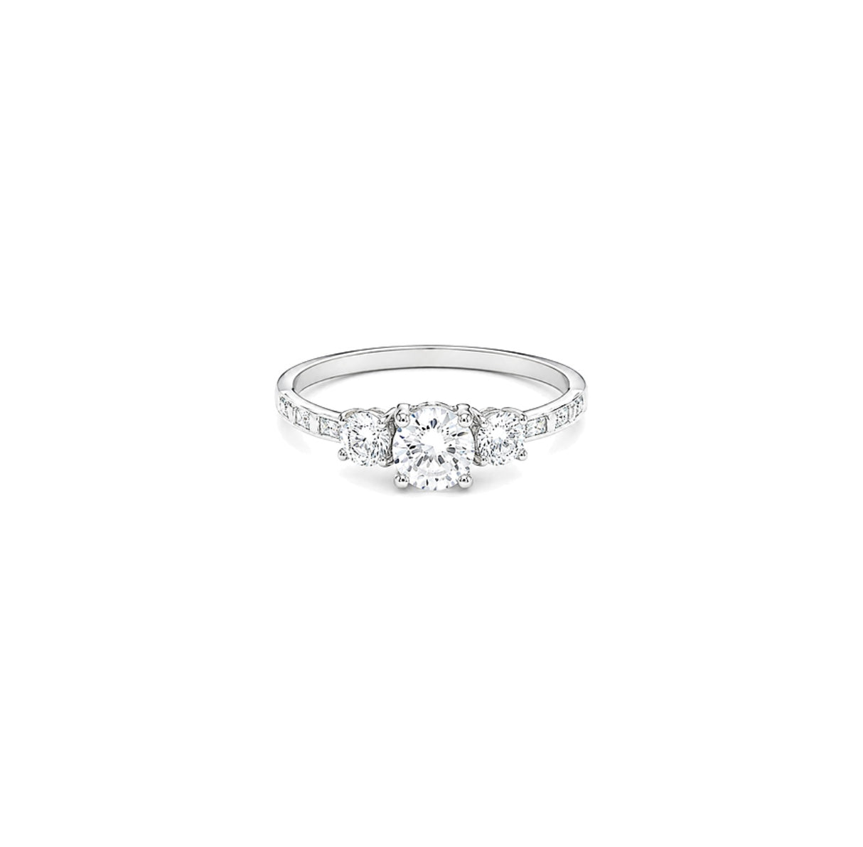 18K White Gold Ring with Modern Elegant Stone Design