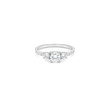 18K White Gold Ring with Modern Elegant Stone Design