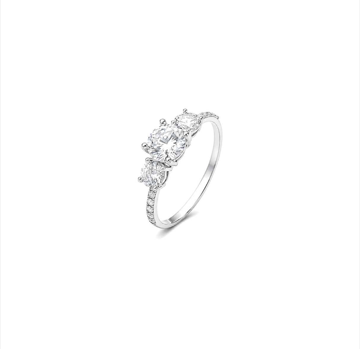 18K White Gold Ring with Modern Elegant Stone Design