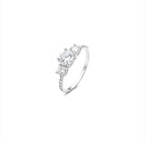 18K White Gold Ring with Modern Elegant Stone Design