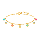 18K Gold Anklet With Multiple Pendants