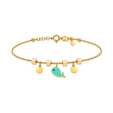 18K Gold Kids Bracelet with Dolphins Design