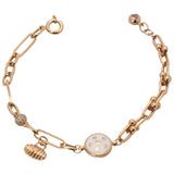 18K Bracelet with Circle Elegant Design In White