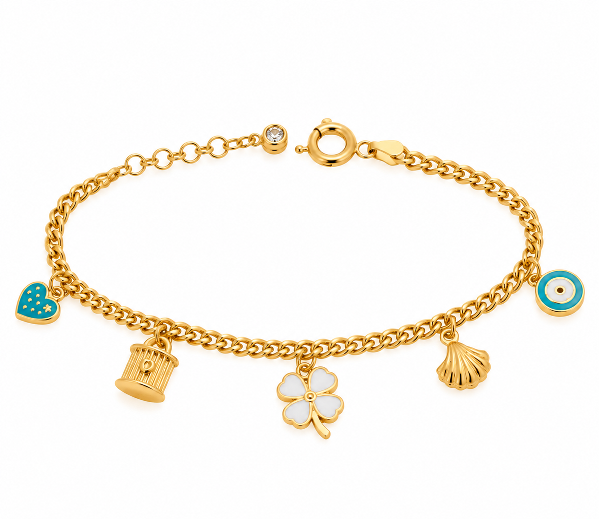 18K Gold Chain Bracelet Polished Design