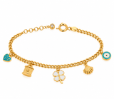 18K Gold Chain Bracelet Polished Design
