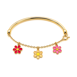 18K Gold Kids Bracelet with Floral Design