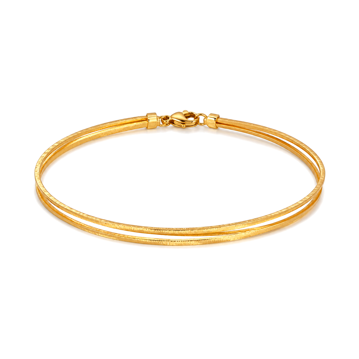 21K Gold Bracelet Delicate Double Row Design