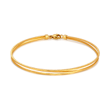 21K Gold Bracelet Delicate Double Row Design