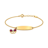 18K Gold Kids Chain Bracelet with Bow Design