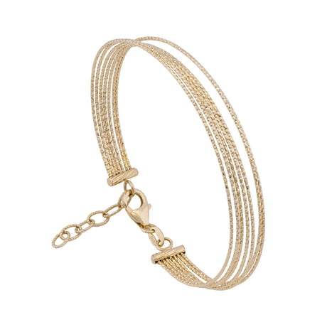 18K Gold Bracelet with Layered Dangling Design