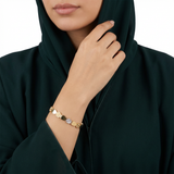 أسورة ذهب عيار 21 بتصميم حلقات ملونة