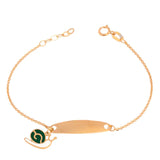 18K Gold Kids Bracelet with Snail Pendant