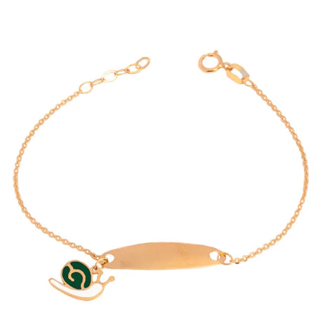 18K Gold Kids Bracelet with Snail Pendant