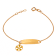 18K GoldKids Bracelet with Abundant Luck Design and Colorful Flower