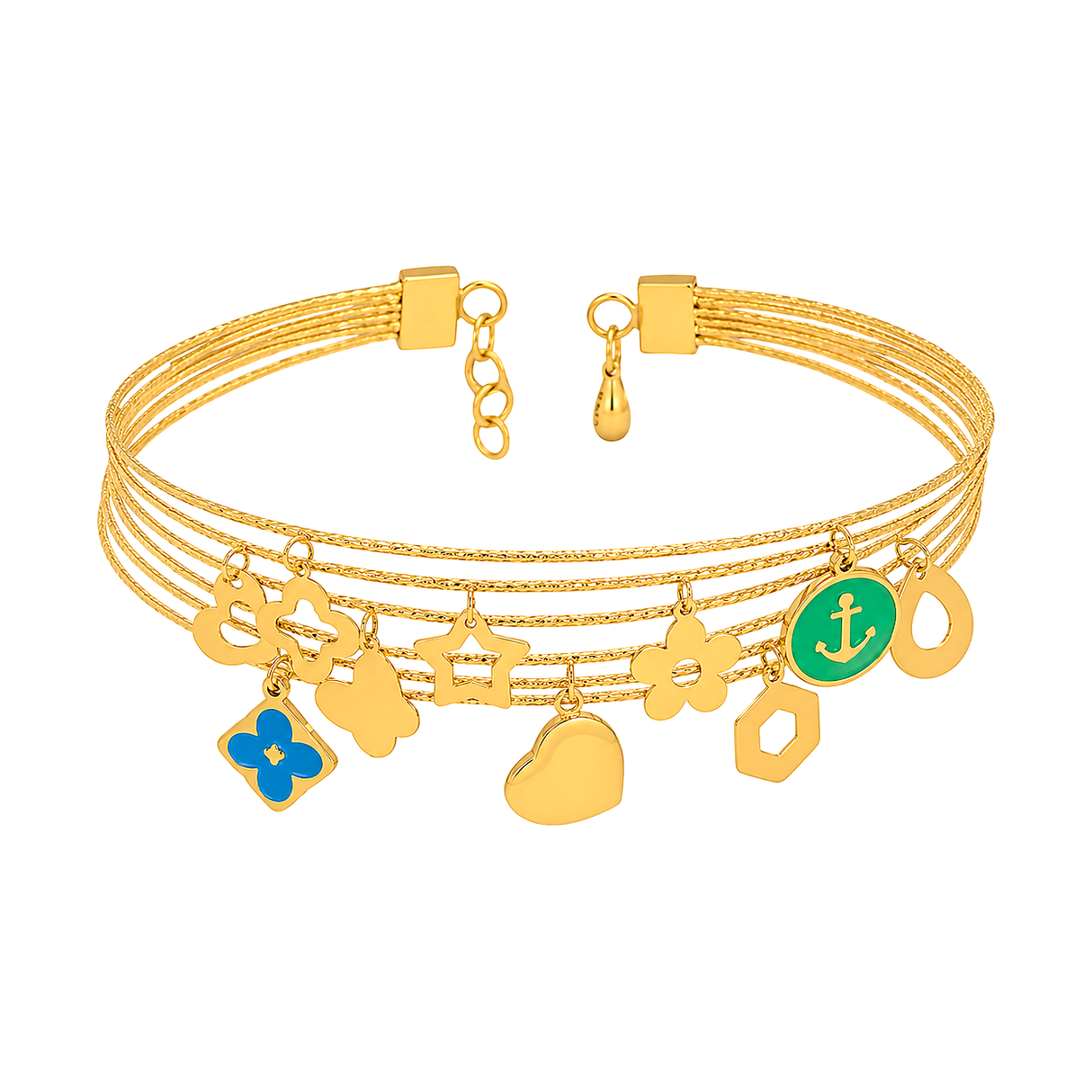 18K Gold Bracelet Music Notes Design